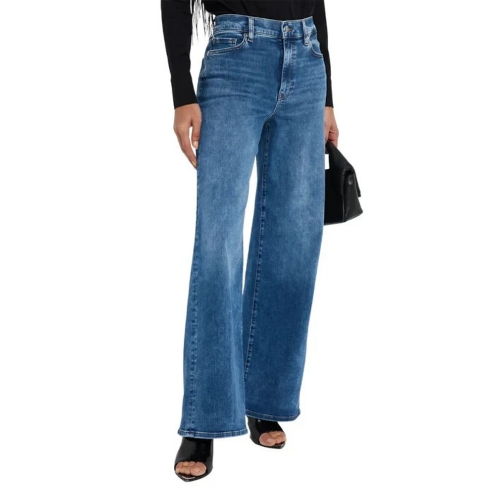 FRAME Le Slim Palazzo Wide Leg‎ Jeans in Canals Stretch Denim Women 26 $278